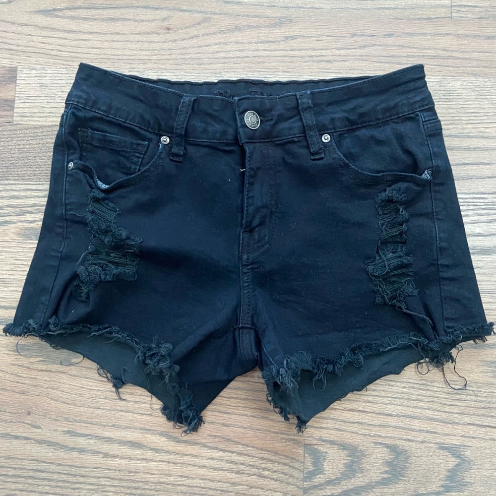 Blue Rope Black Jean Shorts